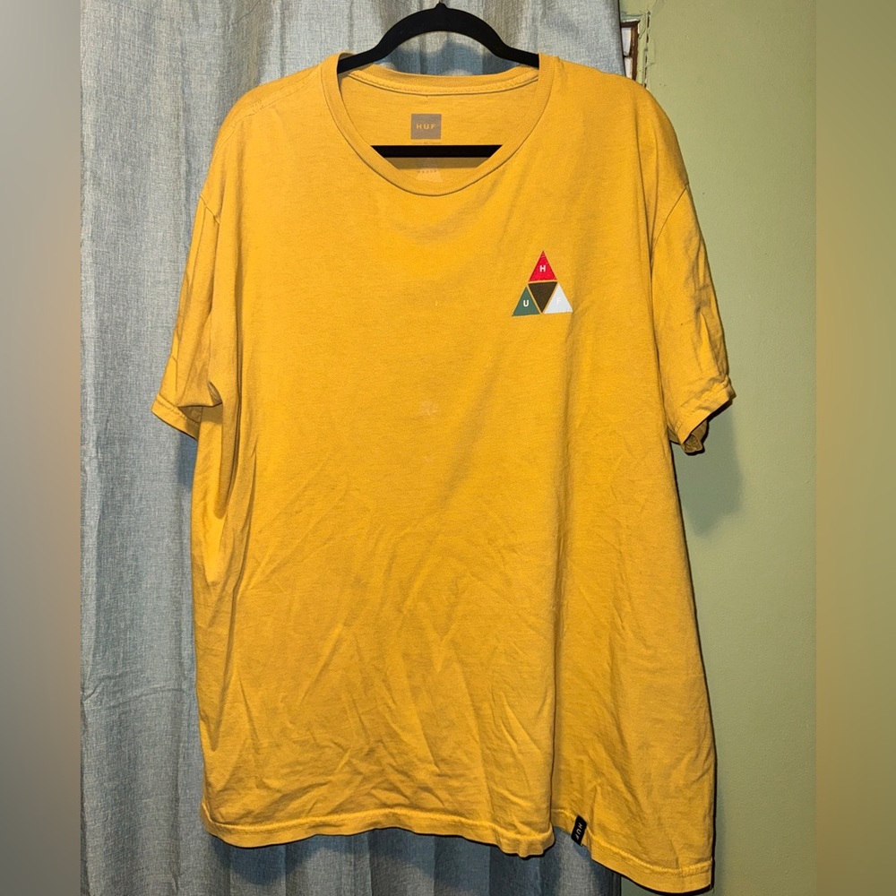 HUF Yellow Triangle Logo Men's T-Shirt